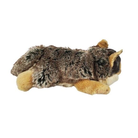 Aurora Miyoni Timber Wolf Puppy Plush Realistic Laying Down Furry Gray Brown 14" - Picture 4 of 11